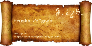 Hruska Ágnes névjegykártya